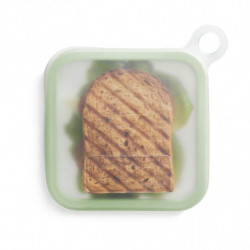 Плик за опаковане на сандвичи за многократна употреба Lekue 1010235, 17.5 x 2.5 см, -20°C / +100°C, Платинен силикон, Зелен