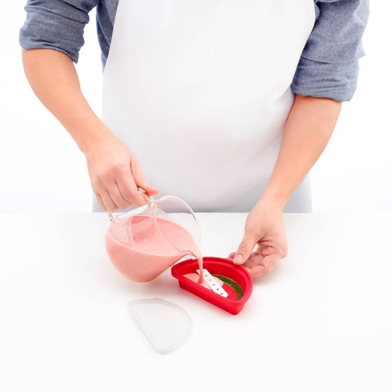 Комплект от 4 форми за сладолед на клечка Lekue 1010239, 340 мл, -20°C / +100°C, Платинен силикон, Многоцветен