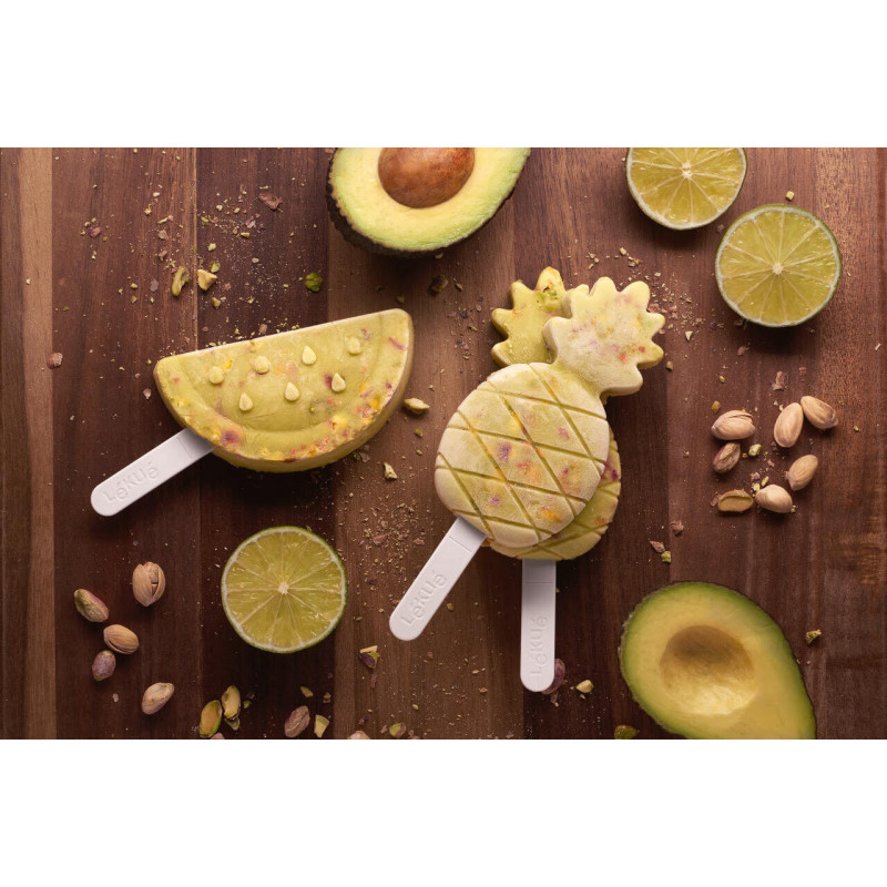 Комплект от 4 форми за сладолед на клечка Lekue 1010239, 340 мл, -20°C / +100°C, Платинен силикон, Многоцветен