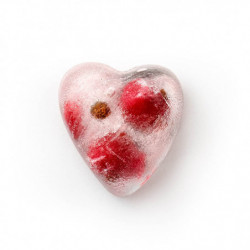 Форма за лед с капак Lekue 1010244, 23x12x3 см, 14 сърца, Стеарин, -40°C / +60°C, Червен