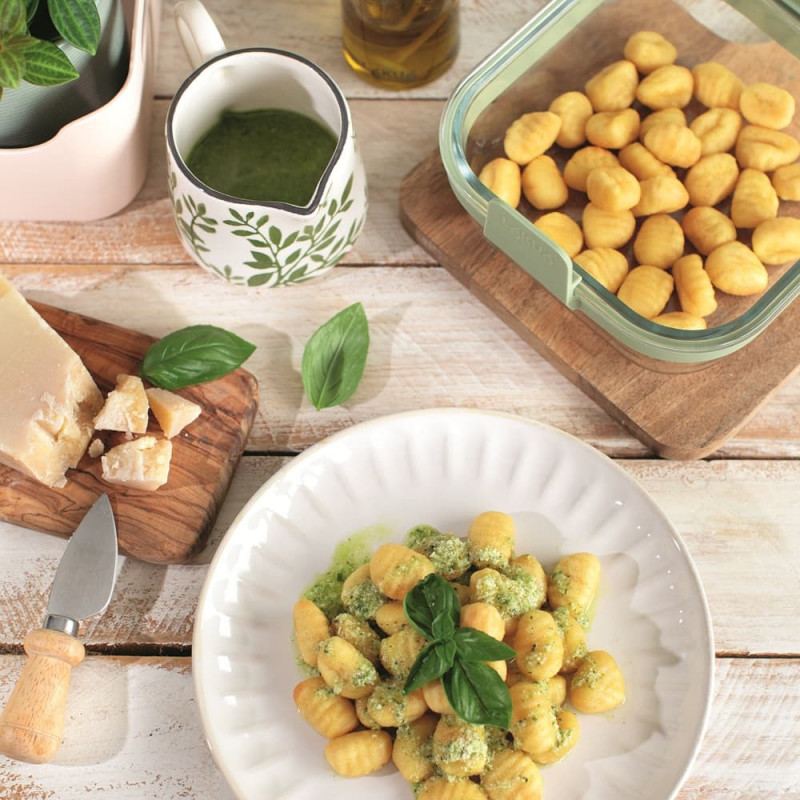 Форма за печене във фритюрник с горещ въздух Lekue 1010159, 18.5x17.5x9.5 см, Стъкло, Противоплъзгащи дръжки, -20/+220°C, Лесно почистване, Зелен