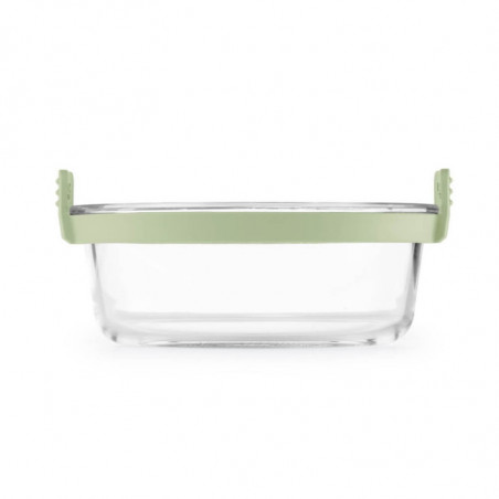 Форма за печене във фритюрник с горещ въздух Lekue 1010160, 20.5x19.5x10 см, Стъкло, Противоплъзгащи дръжки, -20/+220°C, Лесно почистване, Зелен
