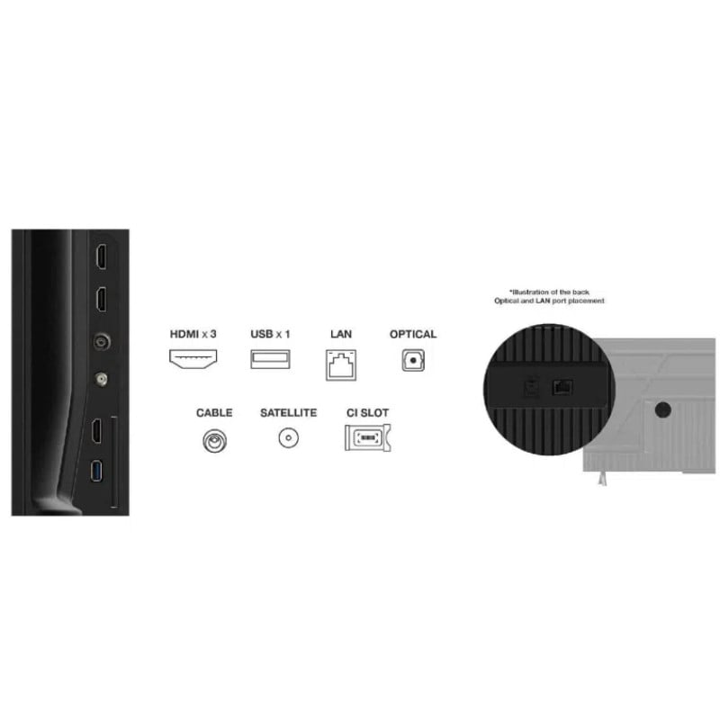 Телевизор TCL 43P6K, 43", 108 см, 4K UHD LED, 3840x2160, Google TV, Dolby Audio, HDR10, Wi-Fi, Bluetooth, Черен