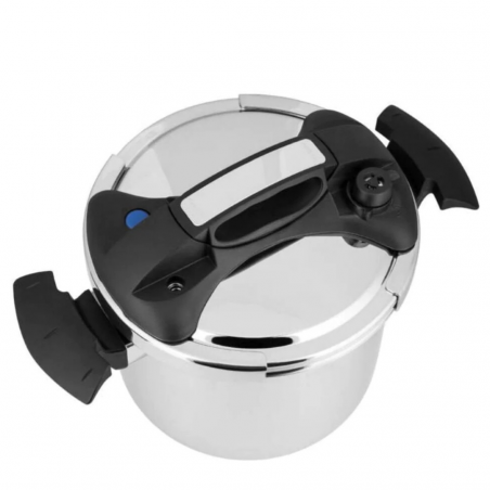 Тенджера под налягане Royalty Line RL-PS6L, 6 л, 80 kPa, Неръждаема стомана, Предпазен клапан, Мерителна скала, Индукция, Сребрист