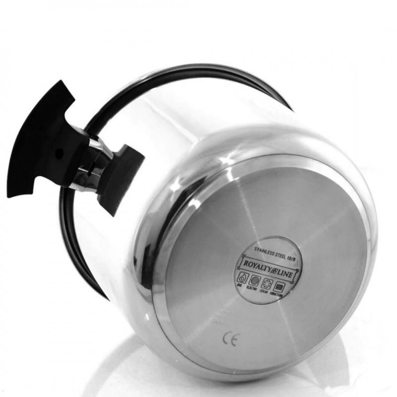 Тенджера под налягане Royalty Line RL-PS6L, 6 л, 80 kPa, Неръждаема стомана, Предпазен клапан, Мерителна скала, Индукция, Сребрист