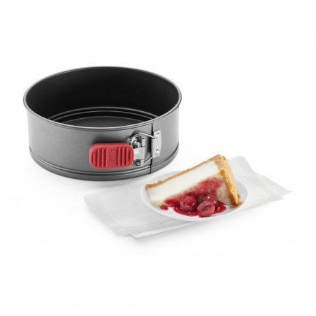 Форма за печене с падащо дъно Lekue 1009474, Ø20 см, Керамично незалепващо покритие, Карбонова стомана, От +4°C до +240°C, Черен/Червен