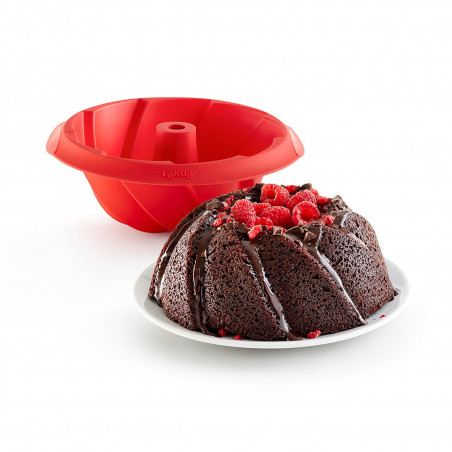 Форма за печене Lekue 1009480, Ø22x8 см, 1 л, Платинен силикон, От -60°C до +220°C, Червен