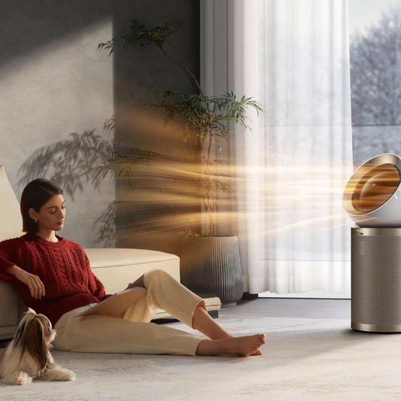 Пречиствател за въздух Dreame AirPursue PM20 CVF14A, 48 м2, Автоматизирани функции, Отопление, Плазмена и UVC стерилизация, TVOC, LCD, HEPA, Бял/бронз