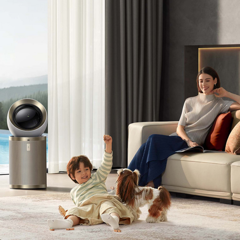 Пречиствател за въздух Dreame AirPursue PM20 CVF14A, 48 м2, Автоматизирани функции, Отопление, Плазмена и UVC стерилизация, TVOC, LCD, HEPA, Бял/бронз