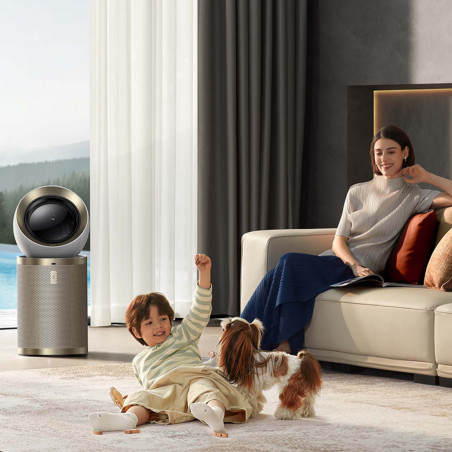 Пречиствател за въздух Dreame AirPursue PM20 CVF14A, 48 м2, Автоматизирани функции, Отопление, Плазмена и UVC стерилизация, TVOC, LCD, HEPA, Бял/бронз