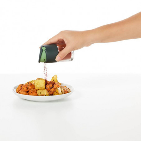 Бурканче за подправки Lekue 1009487, 80 мл, Ø5.2x9.2 см, Стъкло, +4°C / +80°C, Сив