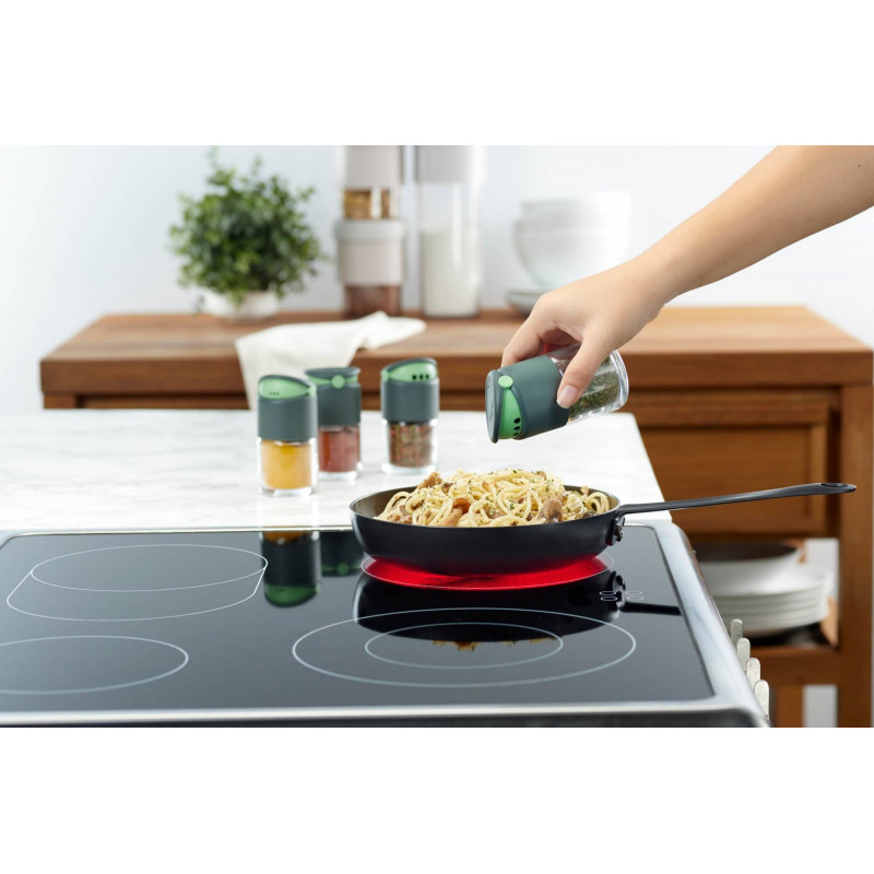 Бурканче за подправки Lekue 1009487, 80 мл, Ø5.2x9.2 см, Стъкло, +4°C / +80°C, Сив