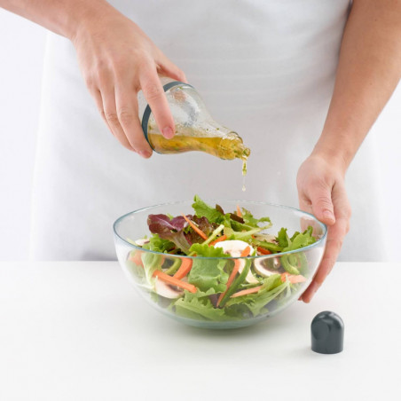 Бутилка за дресинг Lekue 1009489, 200 мл, Ø7.2x19.1 см, Стъкло, +4°C / +80°C, Сив