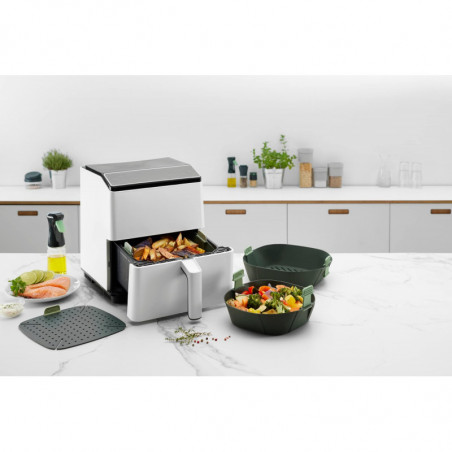 Кошница за фритюрник с горещ въздух Lekue 1009494, 22.1x22.1 см, -20°C / +220°C, Силикон, Черен