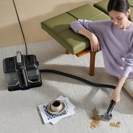 Прахосмукачка за пране на килими и тапицерия Dreame N10, 450W, 12000 Pa, 1.6/0.75 л, Почистване с гореща вода до 60°C, Самопочистване, Черен