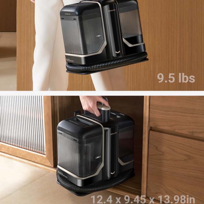 Прахосмукачка за пране на килими и тапицерия Dreame N10, 450W, 12000 Pa, 1.6/0.75 л, Почистване с гореща вода до 60°C, Самопочистване, Черен