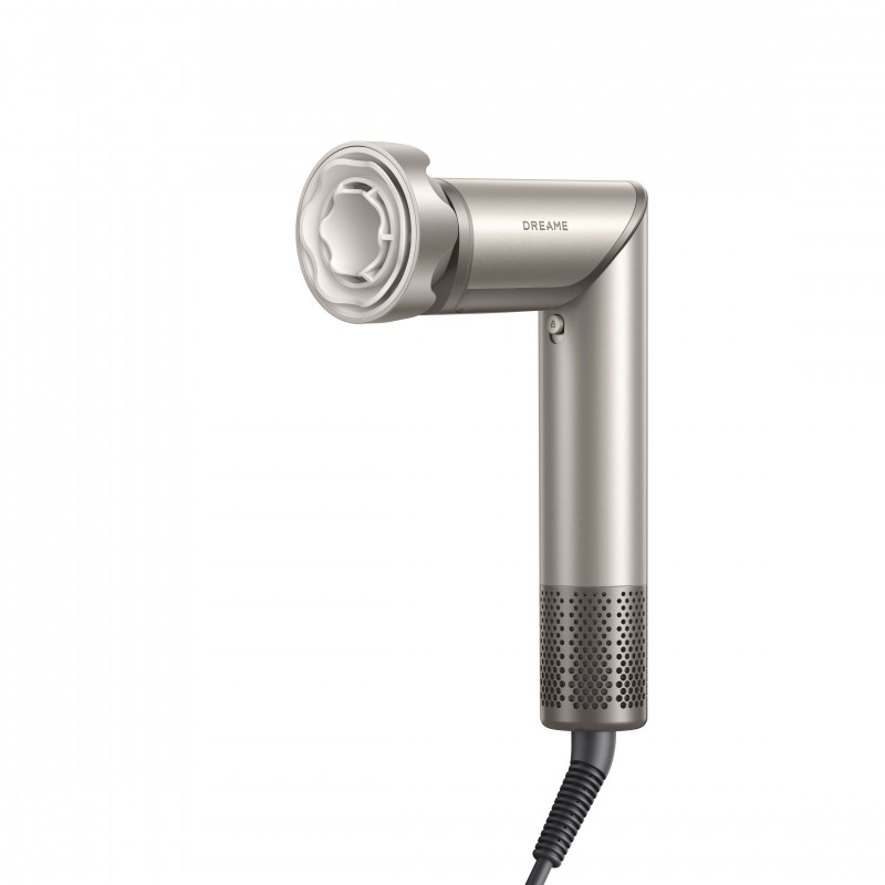 Уред за сушене и стилизиране/мултистайлър Dreame Dazzle AZD20A, 1400W, 65 m/s, 3 настройки за скорост и темп., Йонизация, Дисплей, Титаниево злато