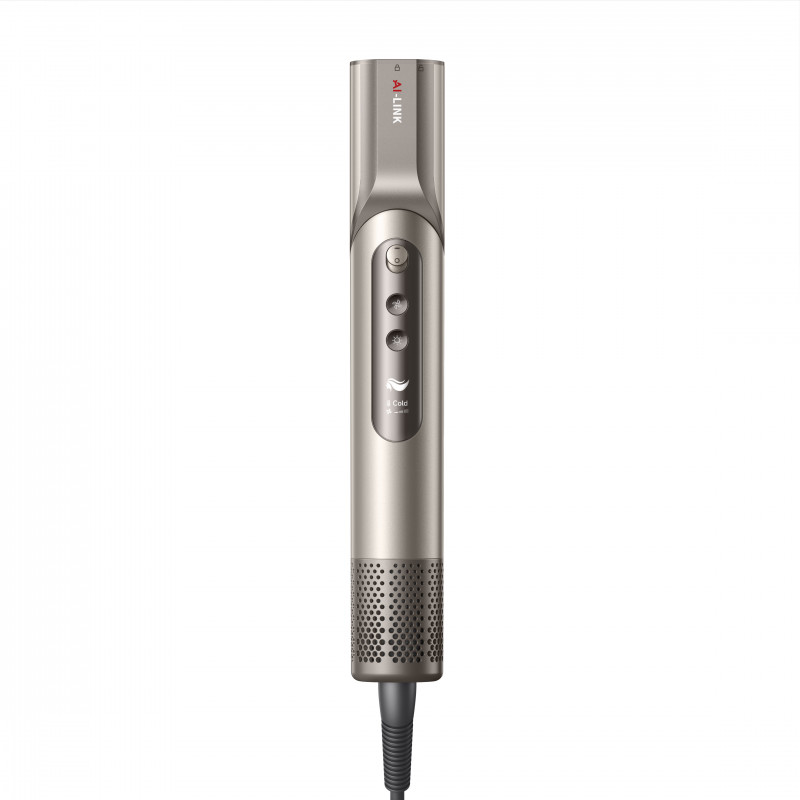 Уред за сушене и стилизиране/мултистайлър Dreame Dazzle AZD20A, 1400W, 65 m/s, 3 настройки за скорост и темп., Йонизация, Дисплей, Титаниево злато