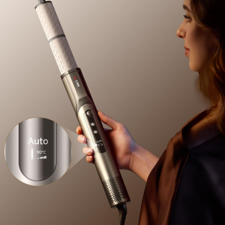 Уред за сушене и стилизиране/мултистайлър Dreame Dazzle AZD20A, 1400W, 65 m/s, 3 настройки за скорост и темп., Йонизация, Дисплей, Титаниево злато