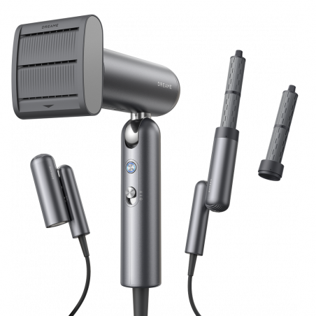 Сешоар Dreame Pocket AHD51-SG Pro, 1300W, 110 000 об/мин, 70 м/с, 2 скорости, 5 темп., NTC, Coanda, Сгъваем, Сив