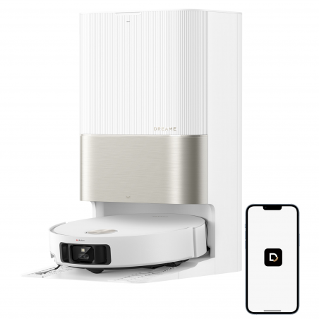 Прахосмукачка робот Dreame X50 Ultra RLX85CE‑6‑WH, 20000 Pa, AI разпознаване на препятствия, 360° навигация, Гласово управление, UV стерилизация, Бял