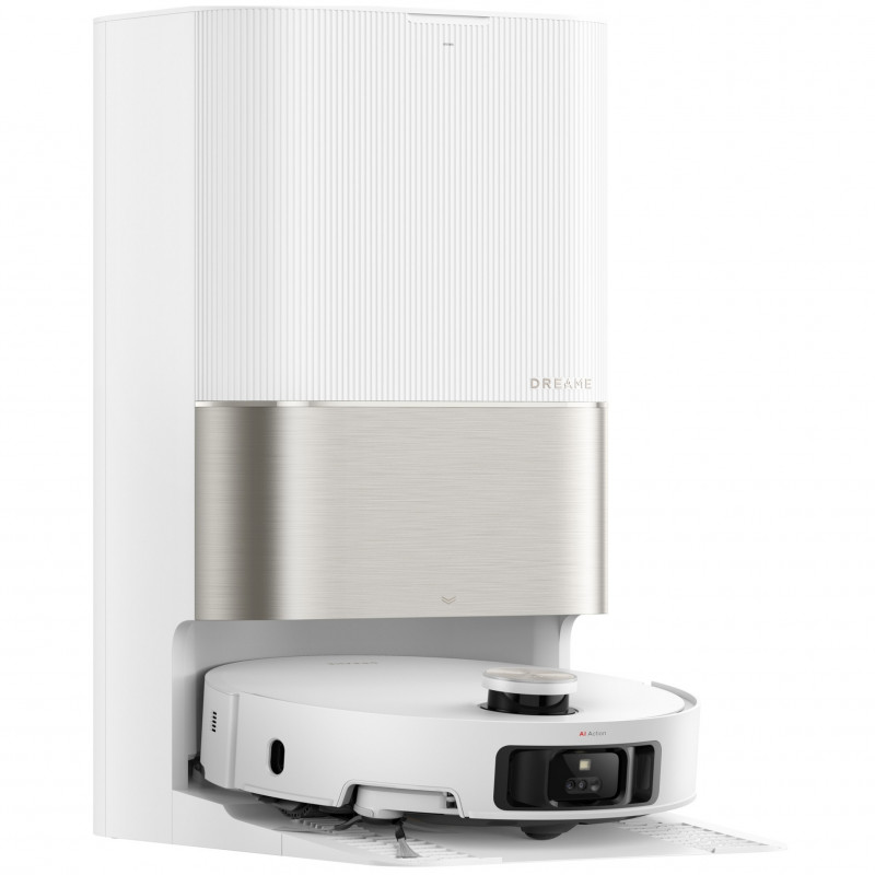 Прахосмукачка робот Dreame X50 Ultra RLX85CE‑6‑WH, 20000 Pa, AI разпознаване на препятствия, 360° навигация, Гласово управление, UV стерилизация, Бял