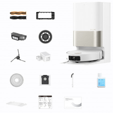 Прахосмукачка робот Dreame X50 Ultra RLX85CE‑6‑WH, 20000 Pa, AI разпознаване на препятствия, 360° навигация, Гласово управление, UV стерилизация, Бял