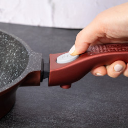 Комплект тенджери и тиган Royalty Line RL-ES2014M, 17 части, Мраморно покритие, Индукция, Бордо