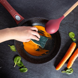 Комплект тенджери и тиган Royalty Line RL-ES2014M, 17 части, Мраморно покритие, Индукция, Бордо