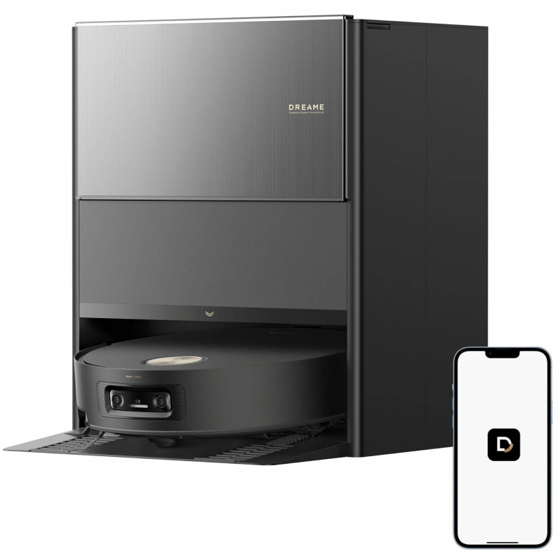 Прахосмукачка робот Dreame Aqua10 Ultra Roller RLH71DE-BK, 30000 Pa, 220 мин, 3.5/4 л, AquaRoll and Seal, Гласово управление, AI камери, Черен