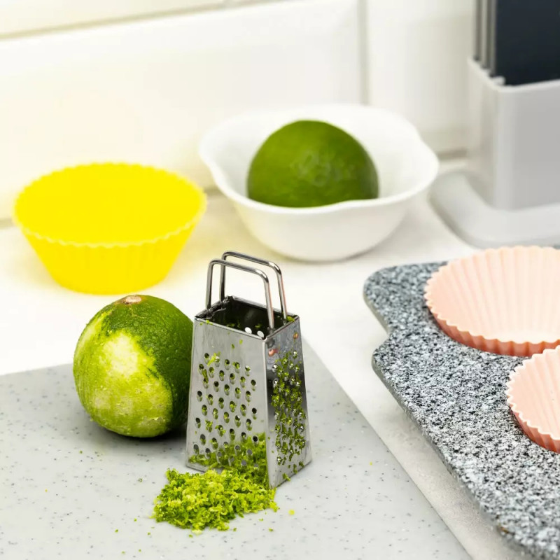 Ренде за зеленчуци Kinghoff KH 3181, 4-странно, 4 повърхности, Неръждаема стомана, Сребрист