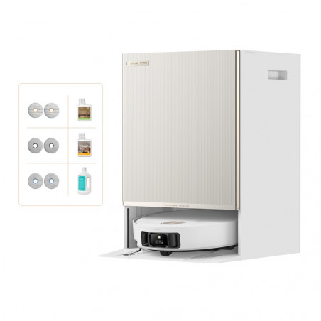 Прахосмукачка робот Dreame Matrix10 Ultra RLX95CE-WH, 30000 Pa, 220 мин, 3.5/4 л, Разпознаване на настилки, Измиване с гореща вода, Самопочистване, Бял