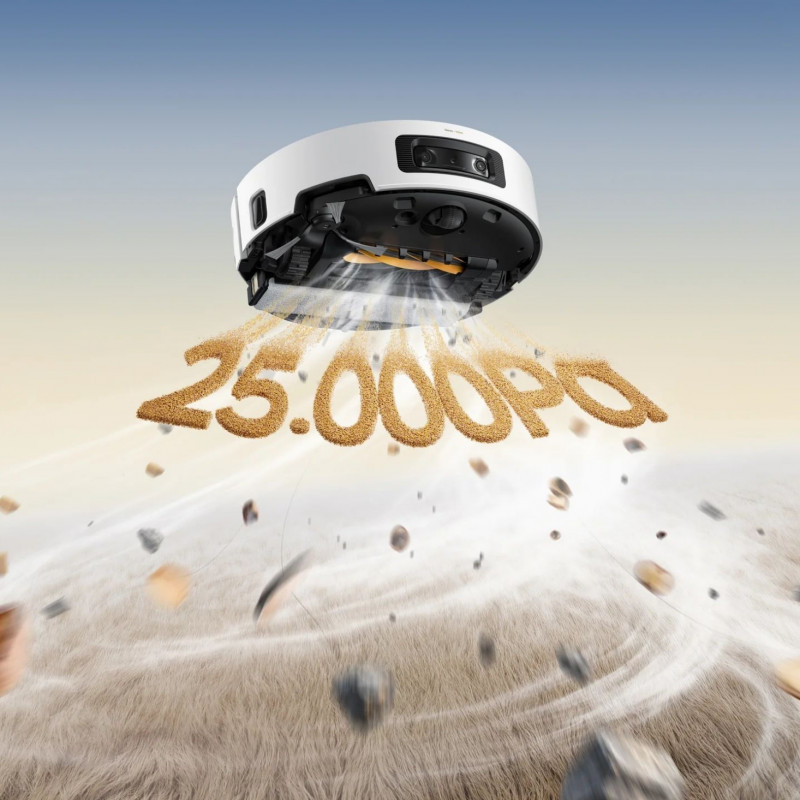 Прахосмукачка робот Dreame Aqua 10 Ultra Track Complete RLR81CE-1-WH, 25000 Pa, 200 мин, 3.5/4 л, VersaLift DToF+OmniSight, AI камери, Гласово управление, Автоматизация, Бял