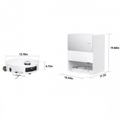 Прахосмукачка робот Dreame Aqua10 Roller RLH31CE-WH, 30000 Pa, 3.5/4 л, AI камери, LED осветление, Гласово управление, Измиване с гореща вода, Бял