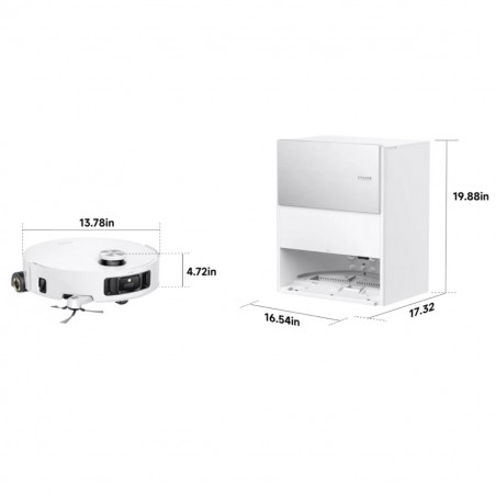 Прахосмукачка робот Dreame Aqua10 Roller RLH31CE-WH, 30000 Pa, 3.5/4 л, AI камери, LED осветление, Гласово управление, Измиване с гореща вода, Бял