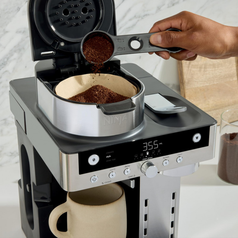 Еспресо машина Ninja Prestige CFN802EU, 1650W, 19 bar, 1.8 л, 10 размера, 3 режима, DualBrew, Nespresso, Инокс