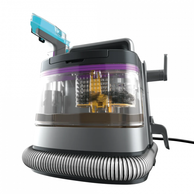 Прахосмукачка за петна Shark StainStriker PX250EUT, 450W, 0.72 л, Преносима, Гъвкав маркуч, 4 приставки, Син/розов