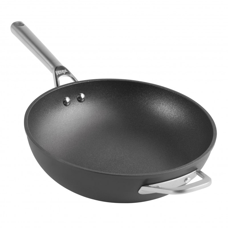 Уок тиган Ninja Zerostick Premium C30928DE, 28 см, Незалепваща технология, До 260C, Индукция, Черен