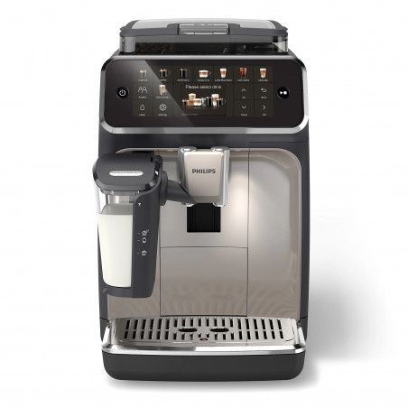 Кафеавтомат Philips EP5547/90 LatteGo, 1500W, 15 bar, 1.8 л, 20 напитки, Керамична мелачка с 12 нива, TFT, AquaClean, SilentBrew, AromaExtract, ExtraShot, Черен/Бежов