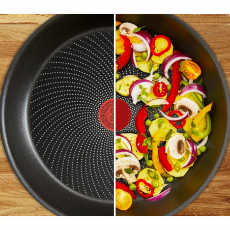 Тиган Tefal Start Easy C2690721, 30 см, Титаниево покритие, Thermo-signal, Thermo-Fusion, Индукция, Черен