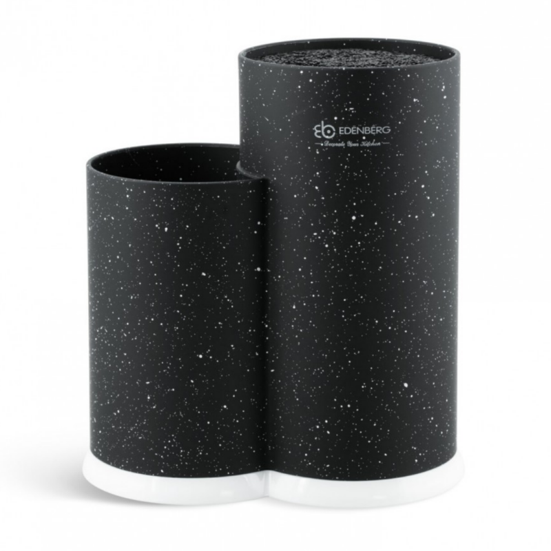 Поставка за ножове и прибори Edenberg EB-5105B, 22x20 см, До 10 ножа, 2 отделения, Лесно почистване, Меко покритие, Черен