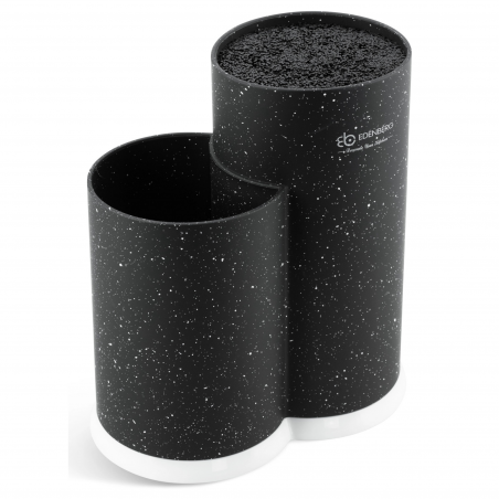 Поставка за ножове и прибори Edenberg EB-5105B, 22x20 см, До 10 ножа, 2 отделения, Лесно почистване, Меко покритие, Черен