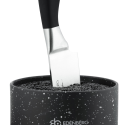 Поставка за ножове и прибори Edenberg EB-5105B, 22x20 см, До 10 ножа, 2 отделения, Лесно почистване, Меко покритие, Черен