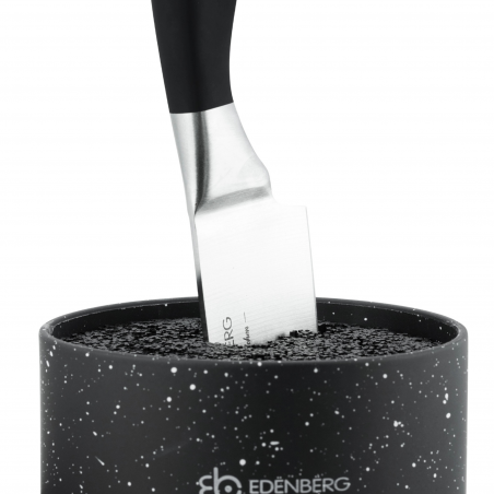 Поставка за ножове и прибори Edenberg EB-5105B, 22x20 см, До 10 ножа, 2 отделения, Лесно почистване, Меко покритие, Черен