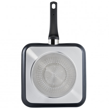 Грил тиган Tefal SELECTION G2844032, 26x26 cм, Незалепващо титаниево покритие, Thermo-Signal, Thermo-Fusion, Индукция, Черен