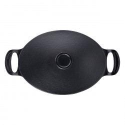 Чугунена тенджера Tefal E2125455, 5.1 л, 45 см, Овална форма, До 250C, Емайлирана, Индукция, Черен