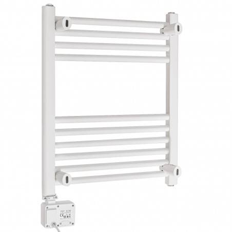 Лира за баня Adler AD 7823, 400W, 10 нагревателни ленти, LED контролер панел, Енергоспестяващ режим, IP24, Бял