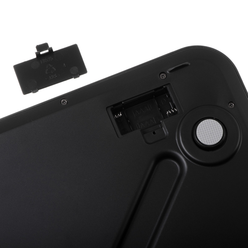 Кантар Adler AD 8193, До 250 кг, LCD, Индикатори за батерия и претоварване, Неплъзгащ се, Черен