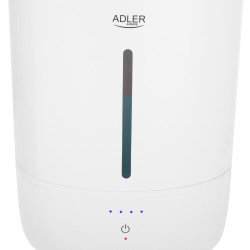 Овлажнител за въздух Adler AD 7971, 30W, До 20м2, 5 литра, 150-300 мл/час, Ултразвук, До 50 часа с едно пълнене, Бял