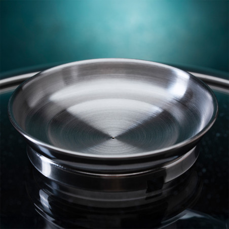 Съд за печене-ростер Oliver Voltz OV54323C24A, 24х10 см, 4.4 л, Стъклен капак, Мраморно покритие, Индукция, Черен